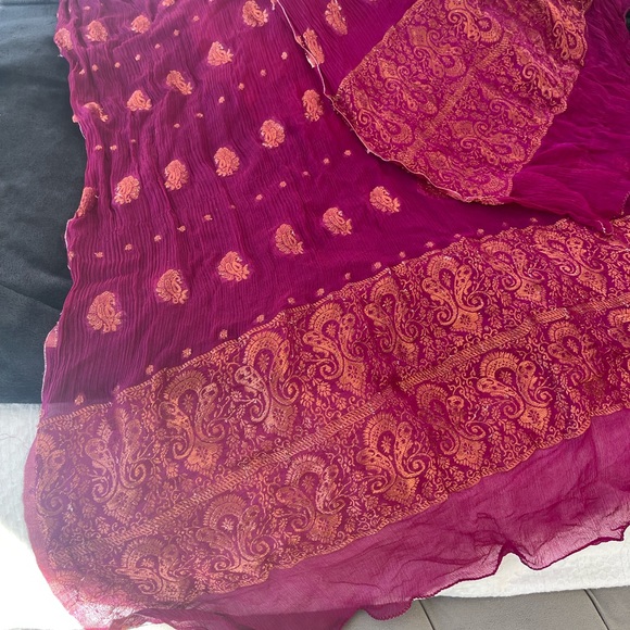 Magenta pink dupatta  fuchsia - Picture 4 of 4